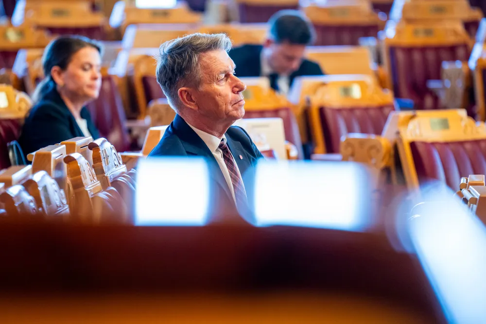 Energiminister Terje Aasland (Ap) under debatten i Stortinget tirsdag.