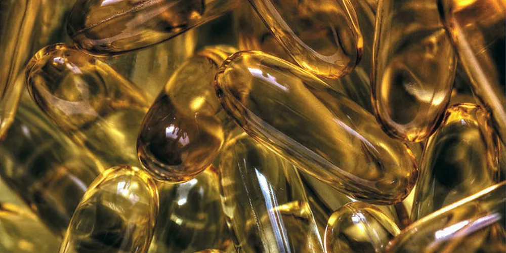 Fish oil capsules.