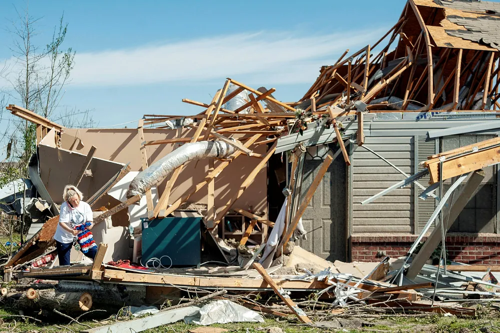 Tornadosesongen i USA er alt i gang. Her fra Harrisburg i Arkansas torsdag denne uken.