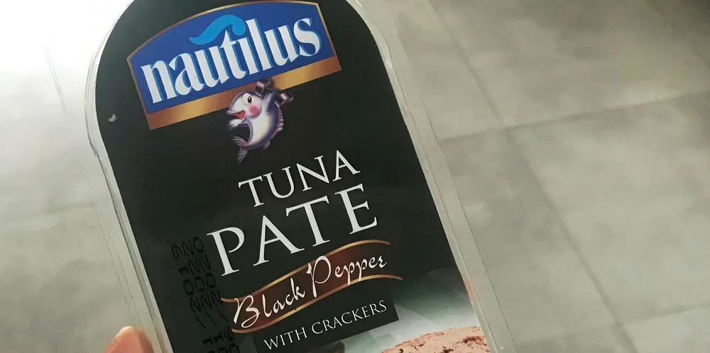 Nautilus tuna black pepper tuna pate with crackers.