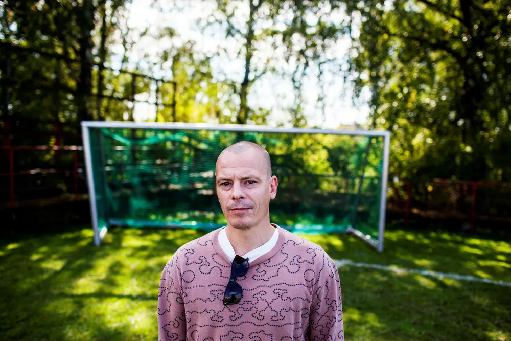 Håvard Melnæs redaktør i fotballmagasinet Josimar. Her fotografert på Voldsløkka fotballbane etter en reklameinnspilling.