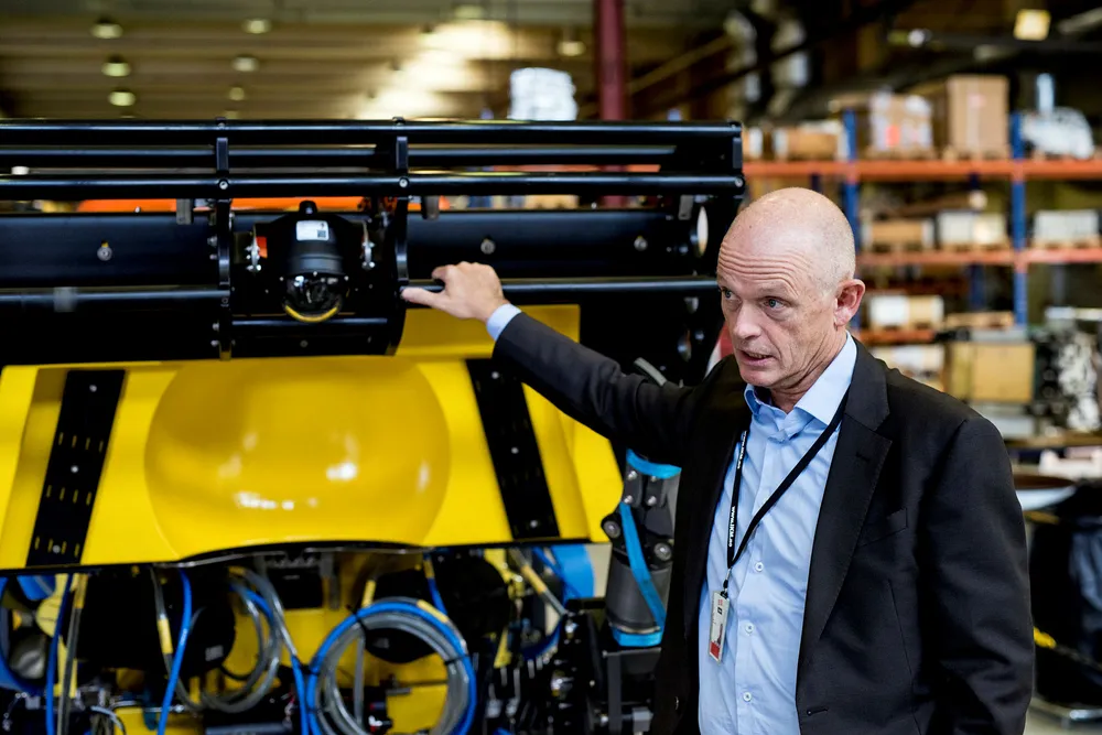 Ståle Kyllingstad i IKM-gruppen, til høyre, har bygget opp datterselskapet IKM Subsea & Technology som er ment å fusjonere med børsnoterte Hunter Group. Foto: Tommy Ellingsen
