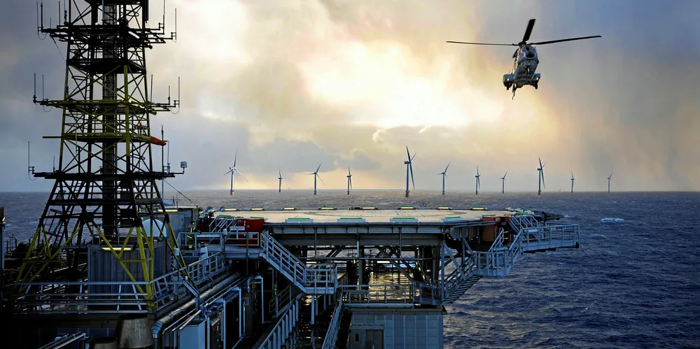 Mock-up of Equinor's Hywind Tampen, another project to power oil and gas fields with offshore wind