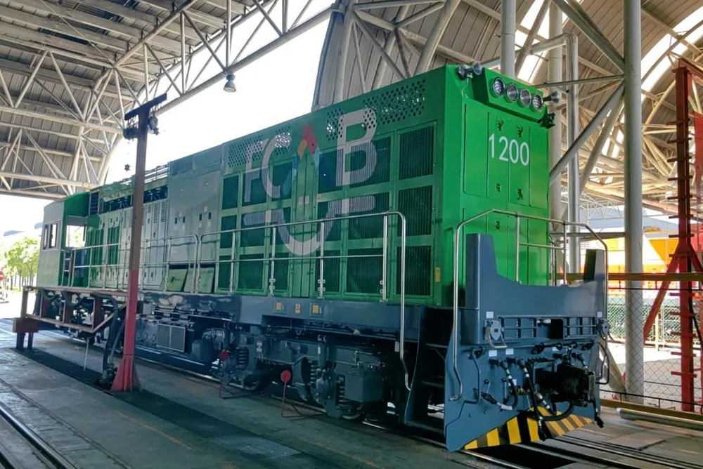 The fuel-cell locomotive supplied by CRRC Qishuyan.