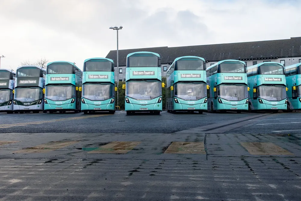 Aberdeen's fleet of hydrogen double-decker buses, first launched in 2021