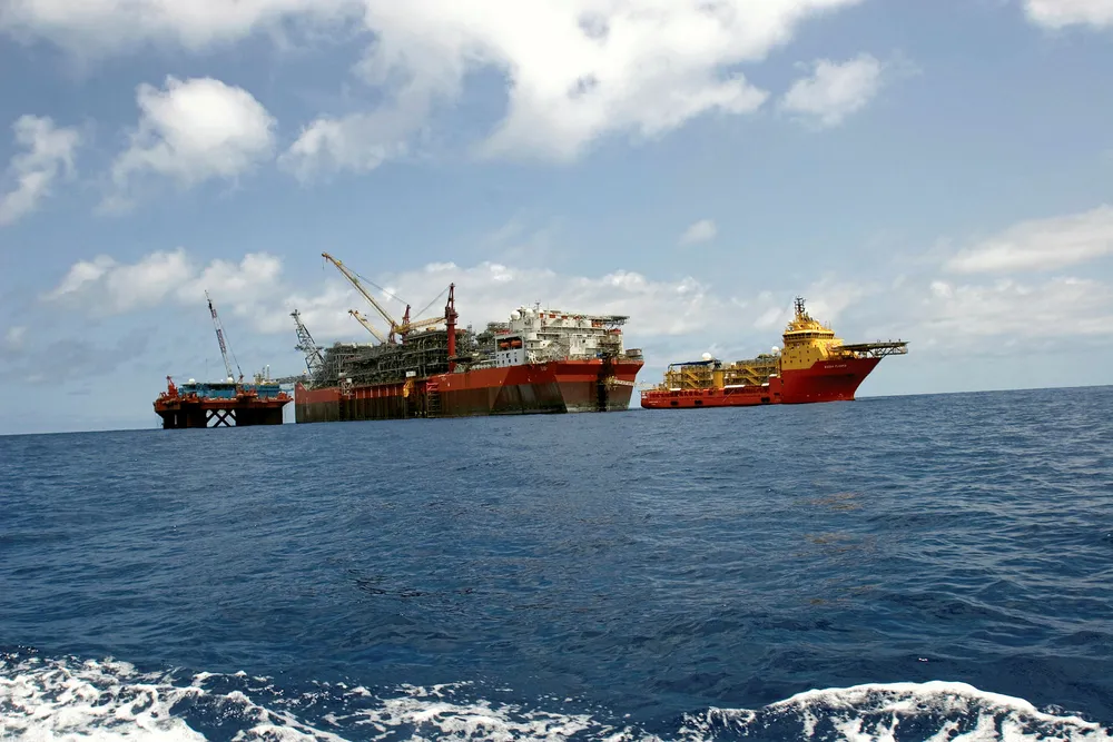 New project: the Bonga South West-Aparo FPSO will be smaller than Shell Bonga floater (centre), currently operating off Nigeria