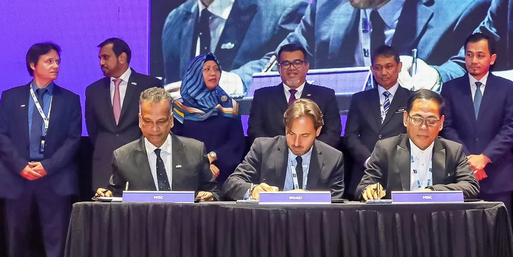 MISC on Tuesday signed collaboration agreements with DNV and WinGD that focus on training seafarers on new technologies and ammonia as a marine fuel.