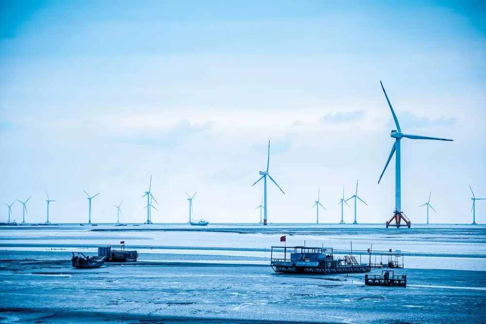 The 131MW Longyuan Rudong intertidal wind farm off Jiangsu province