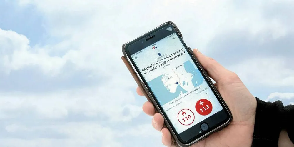 Du kan ringe direkte til 113 og 110 via appen. Da blir posisjonen din sendt automatisk til nødsentralen. Appen er gratis.Foto: Stiftelsen Norsk Luftambulanse