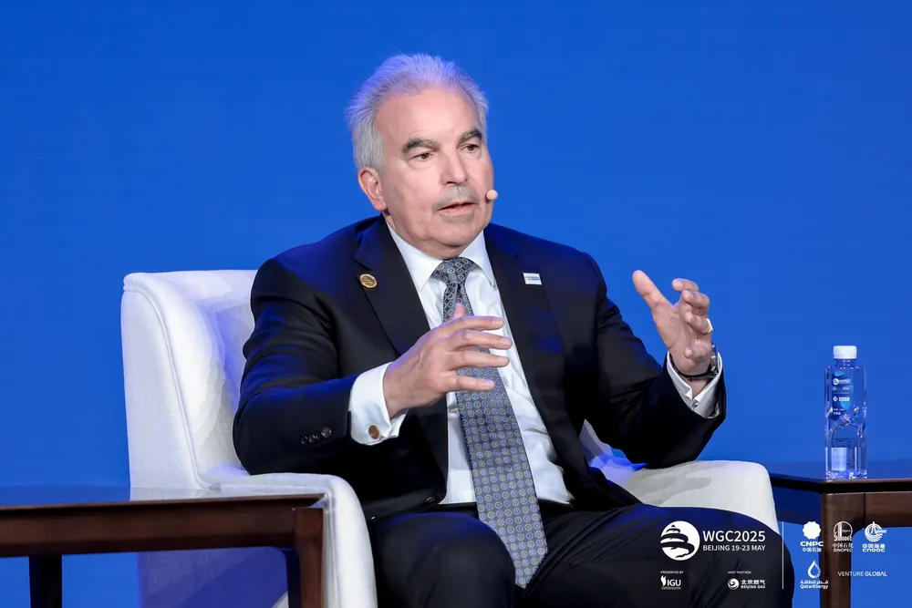 Cheniere Energy chief executive, Jack Fusco, speaking at WGC 2025 in Beijing, China.