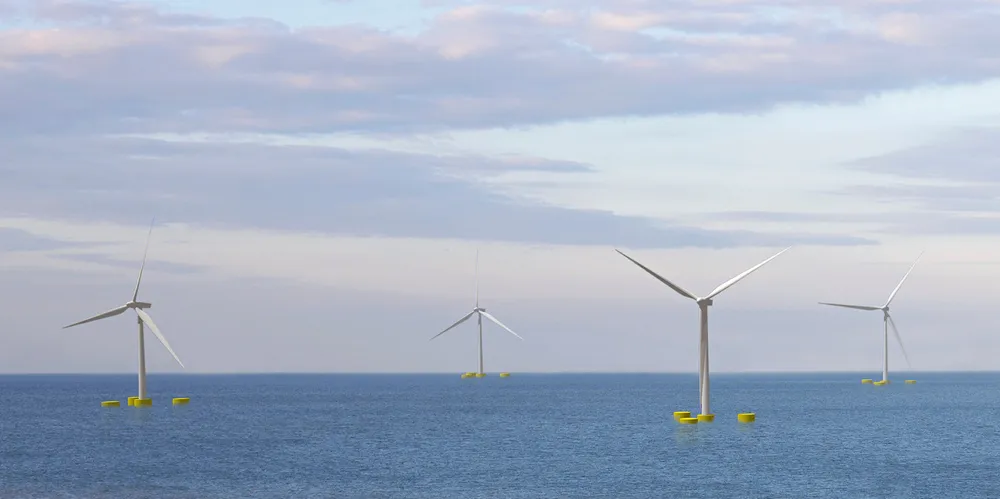 CGI of Pentland floating wind project off Scottish Highlands