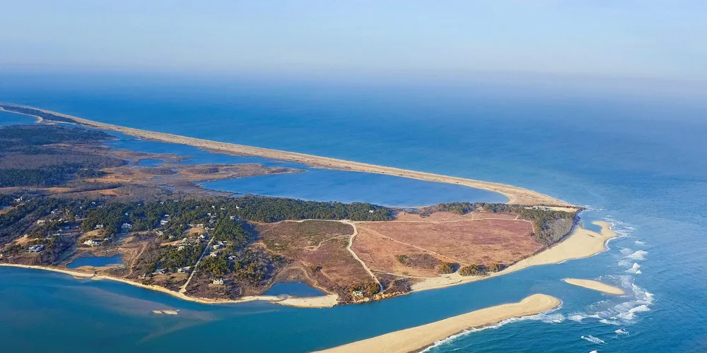 An aerial view of Martha's Vineyard, an island south of Massachusetts' Cape Cod