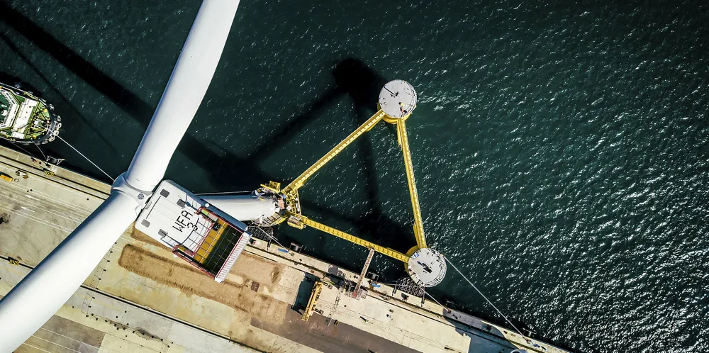 OWC is helping engineer a project off Wales that is planning to use Principle Power's WindFloat concept, pictured here in Ferrol, Spain
