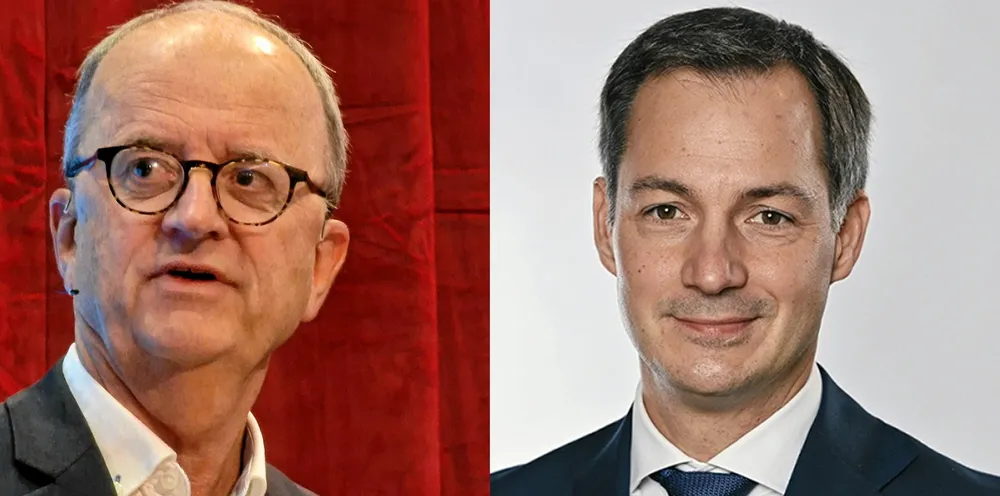 Lyses konsernsjef Eimund Nygaard (t.v) og Belgias statsminister Alexander De Croo.