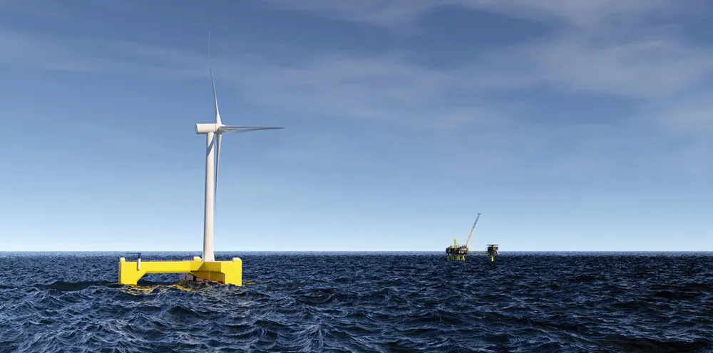 CGI of FPP unit offshore near oil & gas complex