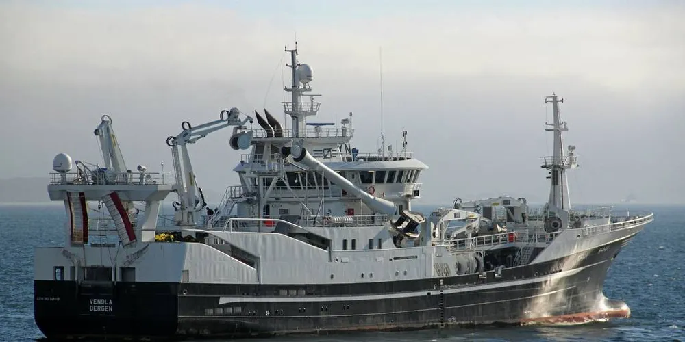 TIL ISLAND: «Endre Dyrøy» får snart selskap av «Vendla» (bildet) og «Selvåg Senior» i jakten etter lodda ved Island.Arkivfoto: Torhild Måkestad Martinussen