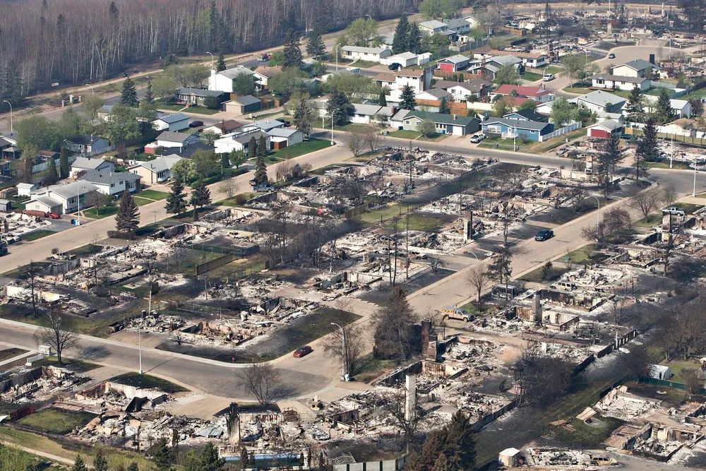 Burned memories: a charred neighbourhood in Fort McMurray, Alberta