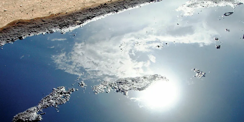 An oil spill.