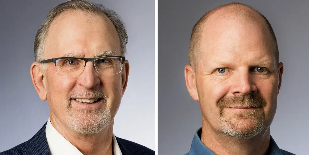 Mike Garland (left) will retire to be succeeded as Pattern CEO by Hunter Armistead.