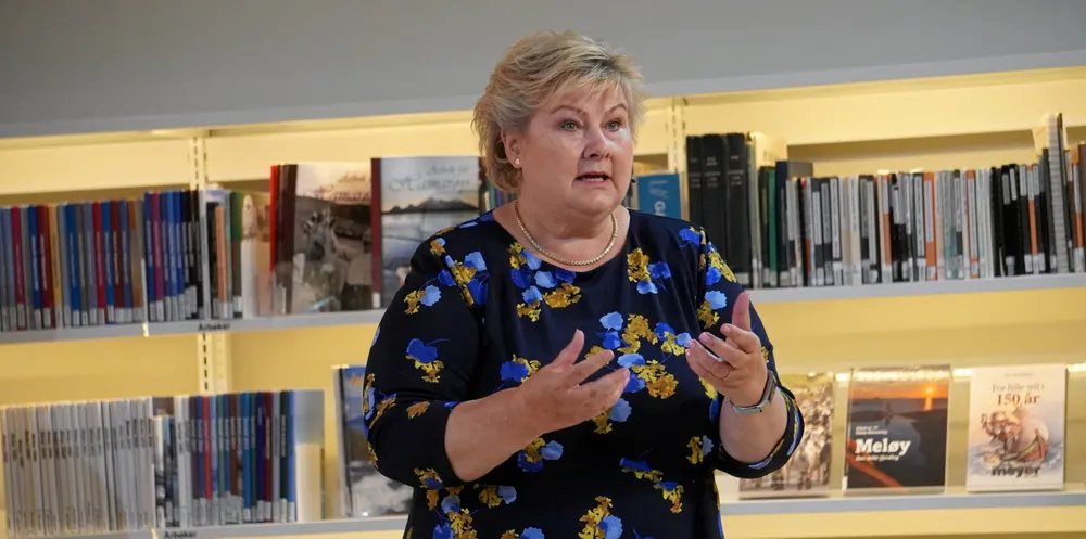 Former Norwegian prime minister Erna Solberg is concerned about the impact of the proposed tax on long-term contracts and coastal employment.