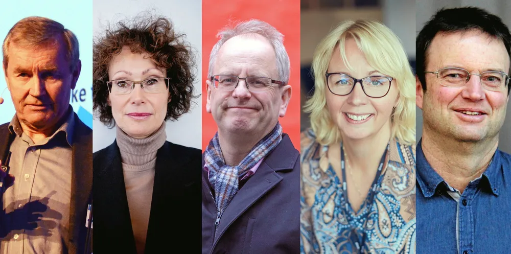 Årest jury består av (fra v) Bjarne Aamodt, Anne Grethe Solberg, Henrik Syse, Kristin Lian og Leif Lia.