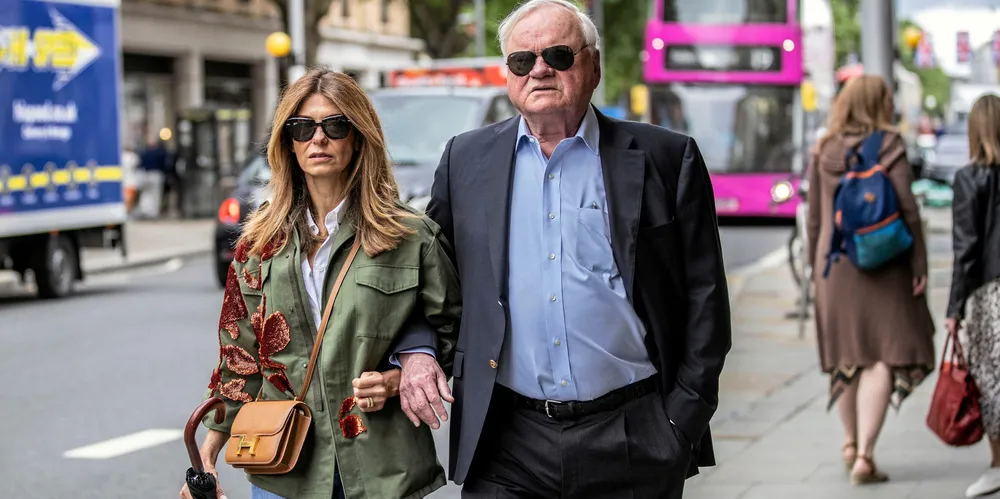 .John Fredriksen (right) is spotted in London in 2022.