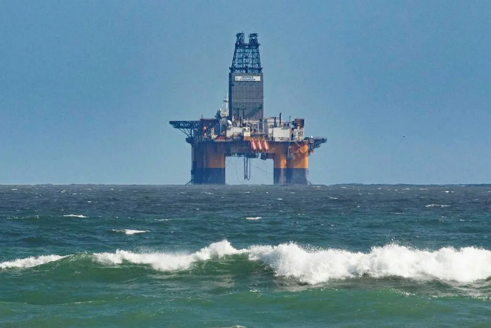 Drilling ahead: Odfjell's DeepSea Stavanger semi-submersible spudded the Luiperd-1X well after mobilising from anchorage off Robben Island earlier this month