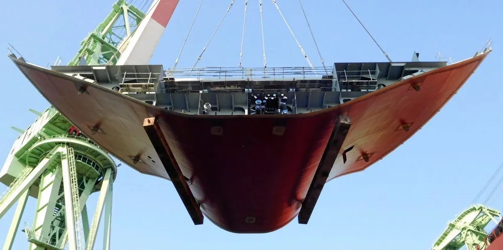 Years of difference: Keel laying is not the same as a newbuilding being completed.