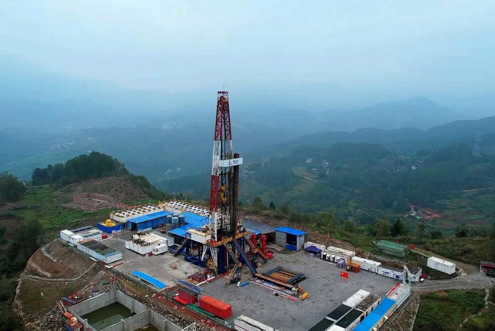 Sinopec's Tongnanba gas field in the Sichuan basin, China.