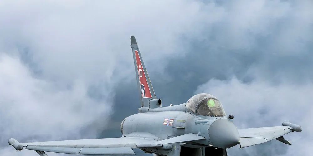 An RAF Typhoon fighter.