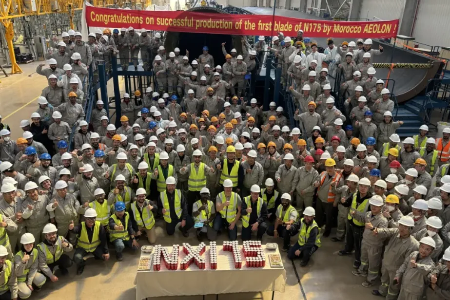Aeolon produced the first blade at the factory in February, although the new factory's deputy general manager is reported as saying that trial production will begin late this month.
