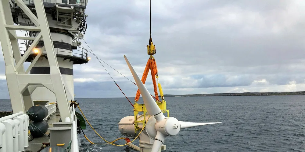 MeyGen's flagship 1.5MW tidal turbine hits the water at the Pentland Firth site
