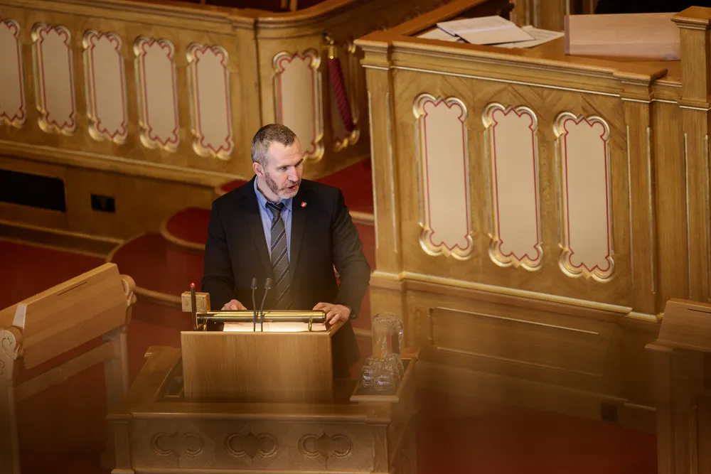 Frps energipolitisk talsperson Marius Arion Nilsen ved en tidligere anledning på stortinget.