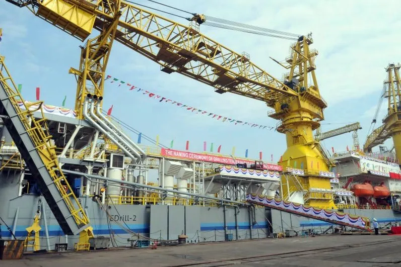 The EDrill-2 tender assist drilling rig in 2015 ahead of its maiden job offshore Myanmar.