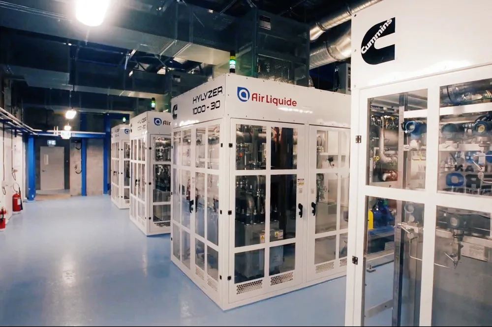 Air Liquide's 20MW green-hydrogen facility in Bécancour, Canada, which is made up of four Hydrogenics electrolysers supplied by Cummins.