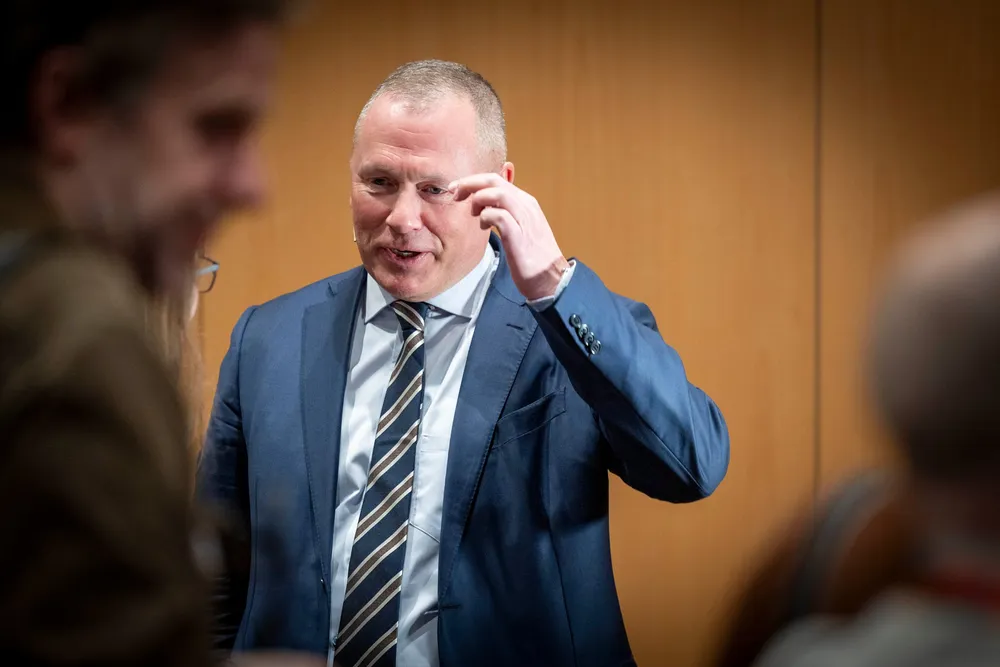 Sjefen i Oljefondet, Nicolai Tangen, legger frem nøkkeltallene for 2024.