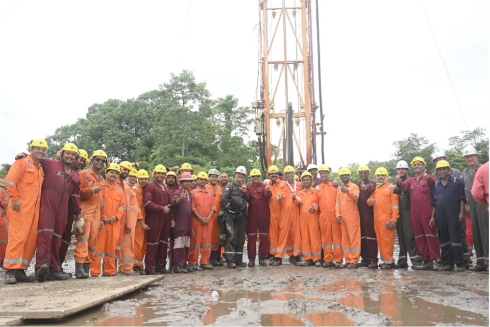 An ONGC team at the Assam onshore well Well RDS#147A that was hit with a blowout on 12 June.