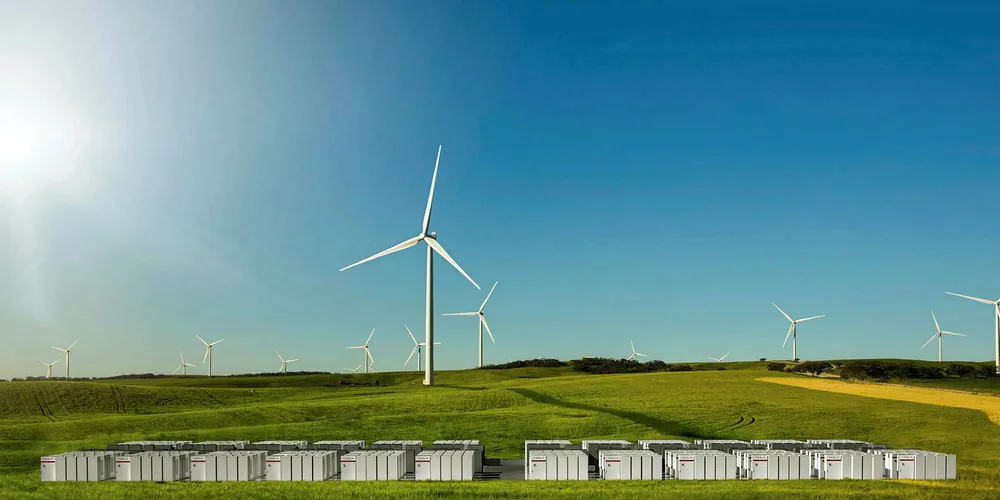 A rendering of Hornsdale with the Tesla storage system in place. Pic; Tesla
