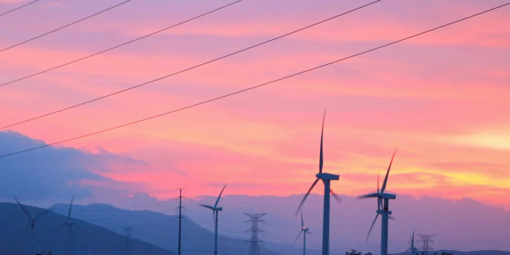 Wind turbines in, Oaxaca State, Mexico.