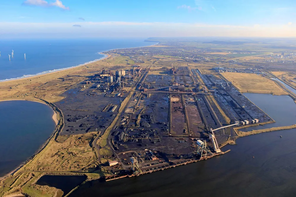 The site of BP's planned H2Teesside blue hydrogen project in northeast England.