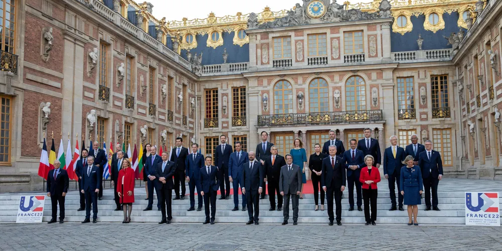 EU leaders at the Palace of Versailles, near Paris, to discuss Russia's invasion of Ukraine