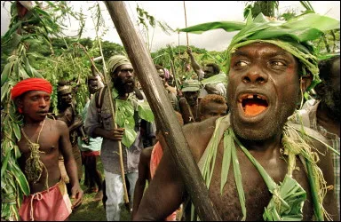 Unhappy: locals in Papua New Guinea