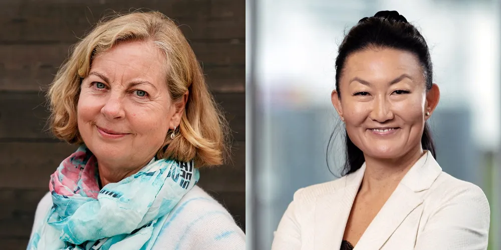 Berit Svendsen (til v) og Hege Brende er begge nyvalgte inn i NTE-styret.
