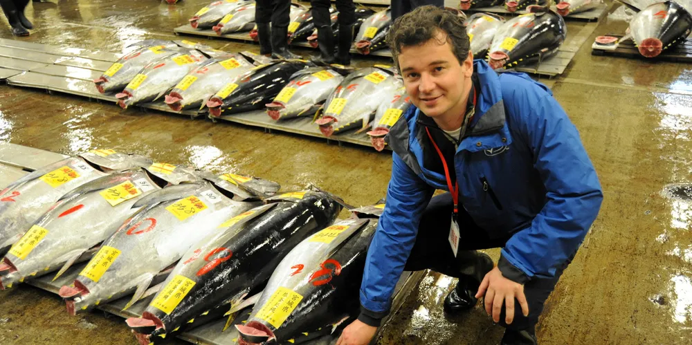 . “I’m convinced that MSC's approach of offering fisheries a carrot rather than a stick is the right approach,” Nicholas Guichoux, here at a bigeye tuna market in Japan in 2016, said.