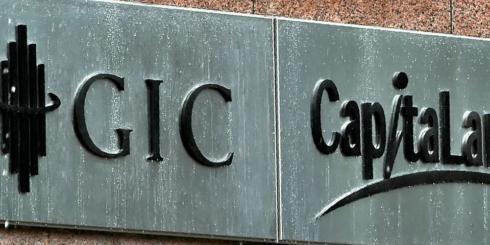 A Government of Singapore Investment Corporation (GIC) sign is seen on the facade of the Capital Tower building in Singapore. The fund is Greenko's biggest shareholder.