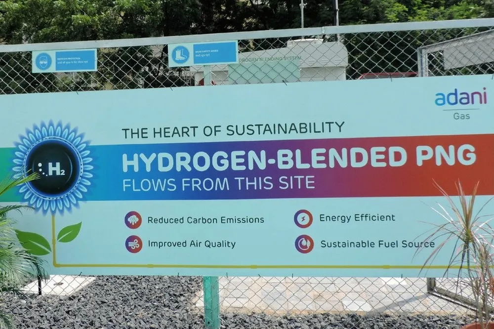 The hydrogen blending site in Shantigram, Gujarat state.