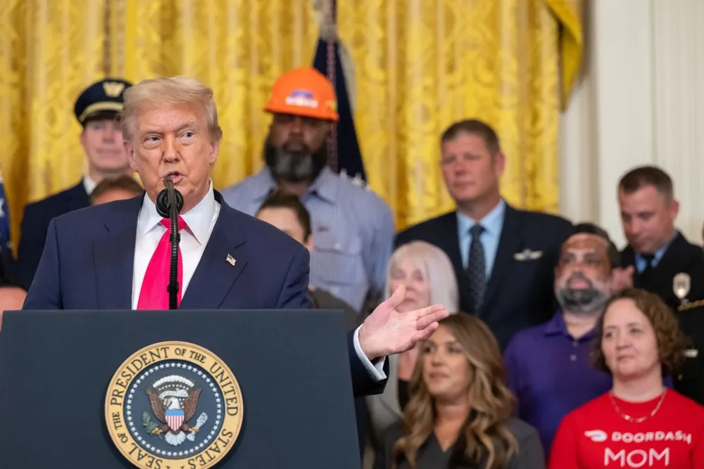 President Donald Trump speaking on the Big Beautiful Budget bill