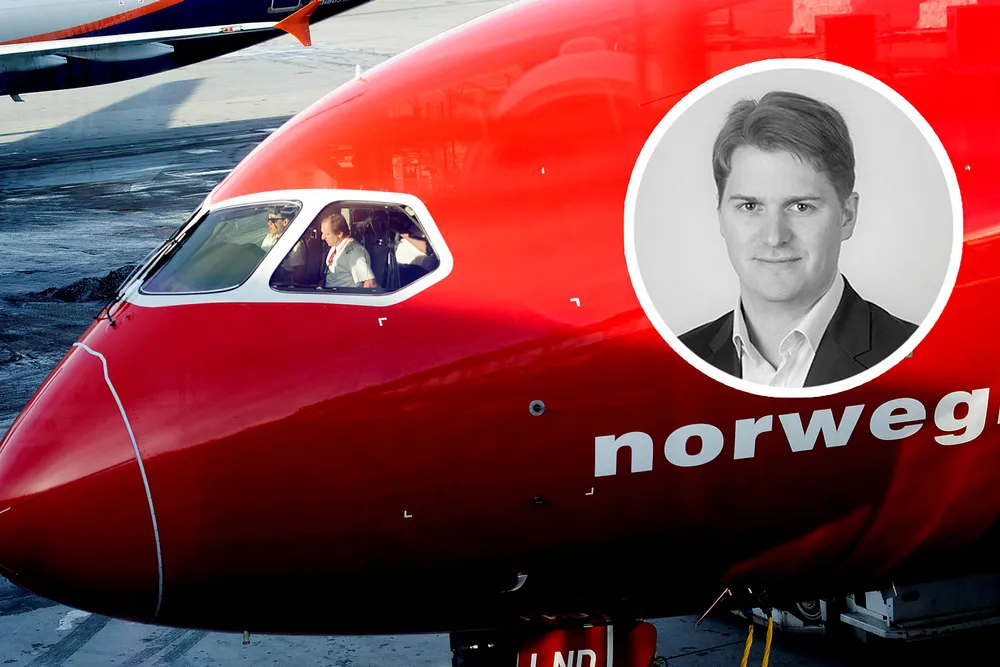 Norwegian har ikke nok kontanter til å betale tilbake to store lån som forfaller i år og neste år. Forrige uke ba selskapet sine långivere om betalingsutsettelse. Forvalter Philippe Sissener (innfelt) ønsker ikke å godta Norwegians plan.