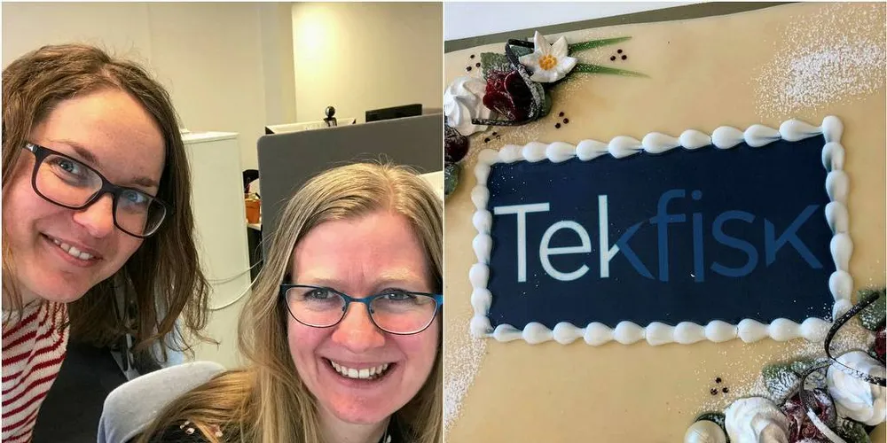 Kjersti Kvile (til v.) og Camilla Aadland feirer ettårsdagen til Tekfisk.Foto: Privat