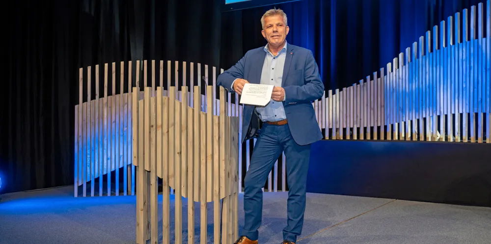 Fiskeri- og havminister Bjørnar Skjæran (Ap) talte under Sjømatdagene på Hell første dag. Han viet mye tid til grunnrenteskatten i havbruksnæringen.